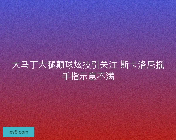 大马丁大腿颠球炫技引关注 斯卡洛尼摇手指示意不满 大马丁大腿颠球炫技引关注 斯卡洛尼摇手指示意不满