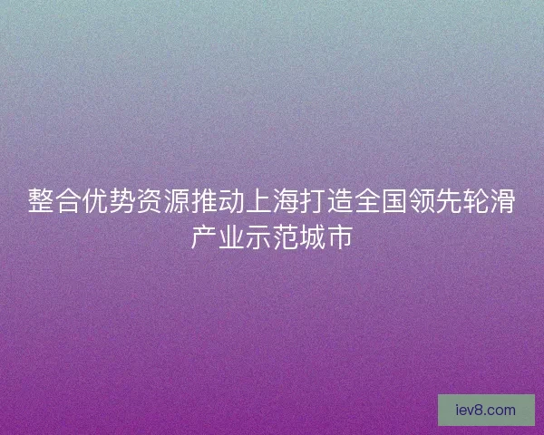 整合优势资源推动上海打造全国领先轮滑产业示范城市