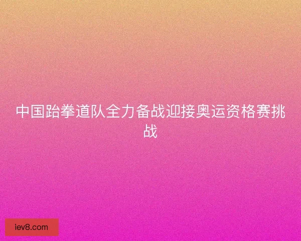 中国跆拳道队全力备战迎接奥运资格赛挑战 中国跆拳道队全力备战迎接奥运资格赛挑战